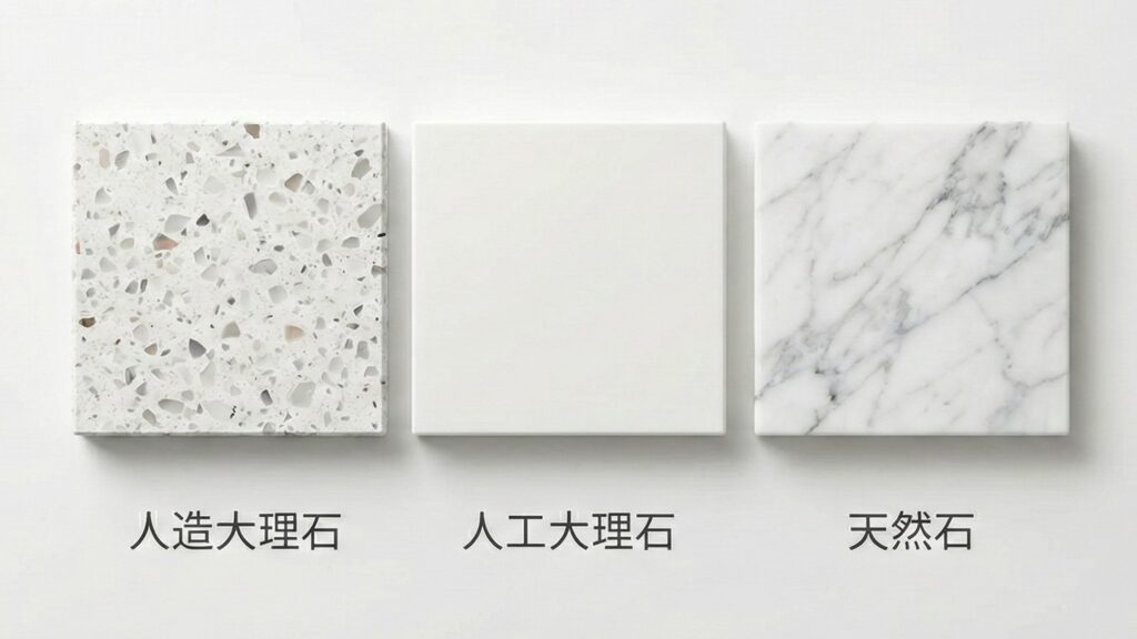 特注什器の素材講座⑦｜人造大理石・人工大理石・天然石の違いをプロが解説