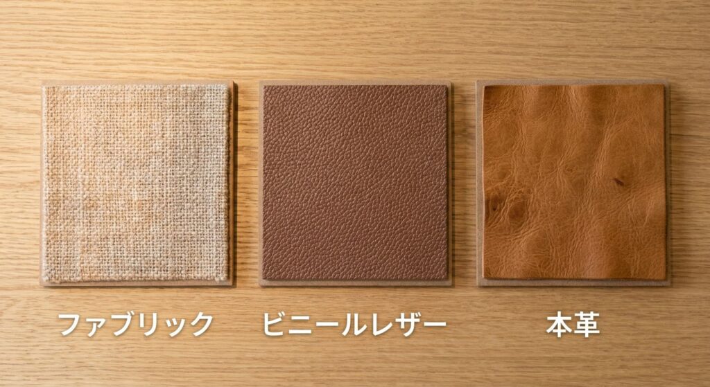 特注什器の仕上げ加工講座⑧｜什器の張地（ファブリック・ビニールレザー・本革）の特性と選び方