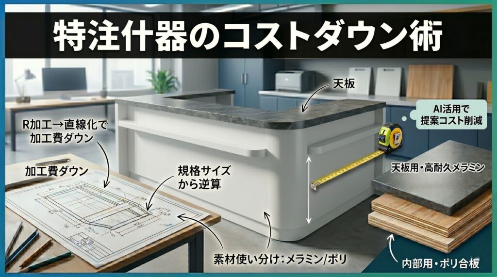 【什器設計ガイド】安っぽくならない!特注什器の予算を抑える賢いコストダウン術まとめ